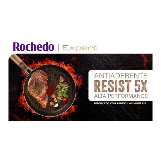 Frigideira 20cm 900ml Rochedo Expert Chocolate